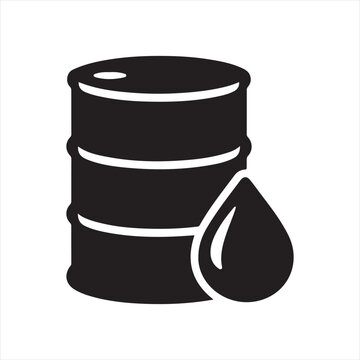 Oil barrel icon with liquid drop symbol petroleum industry resource gasoline