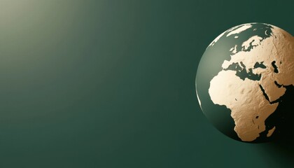 Fototapeta premium A entertainment award of earth centered on europe and africa set against a smooth green