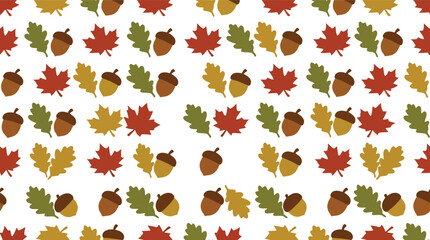 Autumn leaves and acorns seamless pattern vector for seasonal backgrounds and fall designs © azad