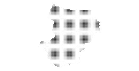 Obraz premium Abstract dotted map of ceara state brazil isolated on white background digital art.