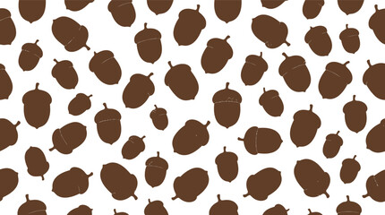 Seamless autumn acorn pattern vector background for seasonal fall designs © azad