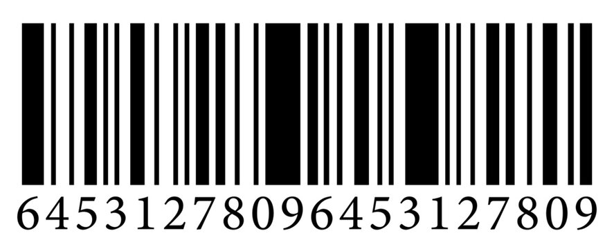 Barcode icon with product code symbol. Retail barcode and inventory label for product packaging, warehouse management and POS systems