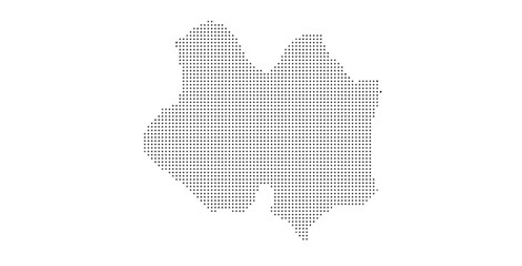 Fototapeta premium Abstract dotted map silhouette isolated on white background.