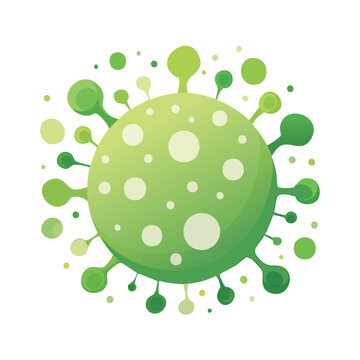 Green virus cell vector illustration