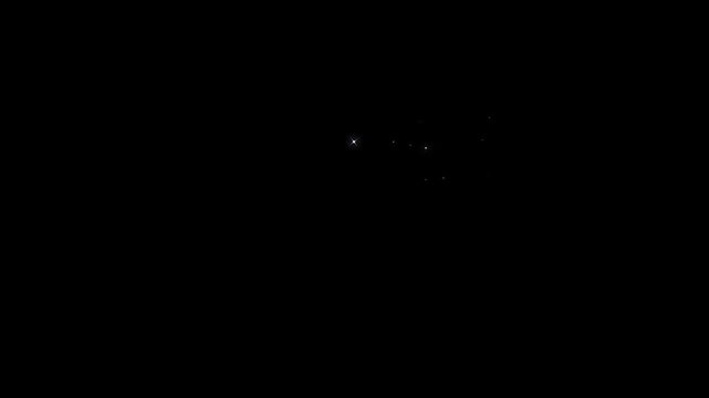 2D white glowing twinkling star trail animation with magical fairy dust, glitter sparkles, shimmering starlight trails, luxury starlight overlay on black screen, seamless loop effect, 4K