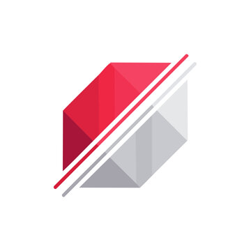 Abstract geometric cubes in flat design style