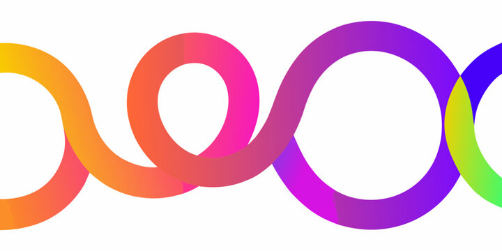 colorful coiled spring vector graphic on white background playful modern thick lines abstract design pattern artwork illustration digital visual element decoration