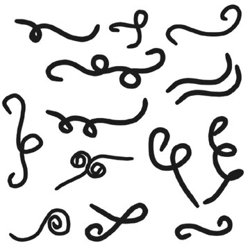 Elegant Decorative Swirl Divider Collection Isolated on  Transparent Background 