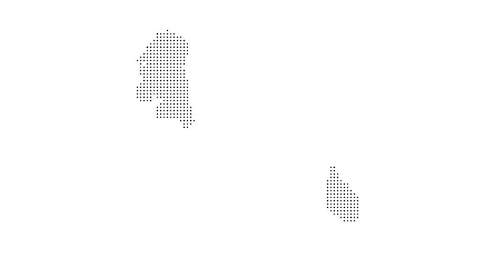 American samoa map silhouette in black dotted pattern on white background.