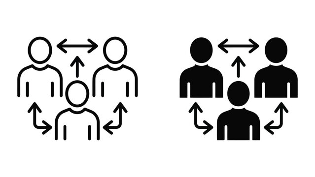 People networking interaction and social connection communication icon