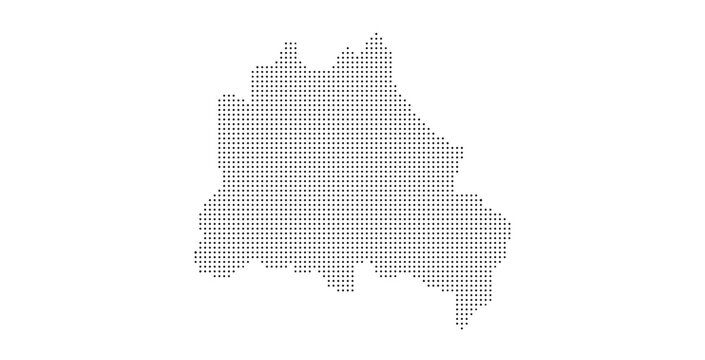 Berlin map silhouette created with black halftone dots pattern.