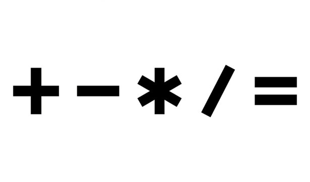 Plus Minus Multiply Divide Equal Vector Icons