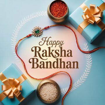 Traditional rakhi with gift arrangement.	
