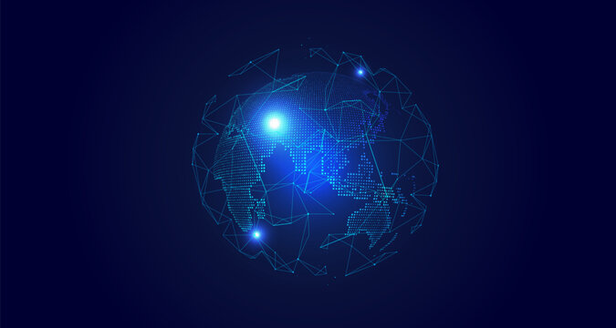 Global network connection. World map point and line composition concept of global business. Vector Illustration