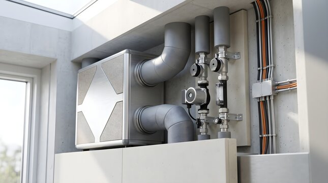 Sustainable Building Mechanical System with Heat Recovery Ventilation and Energy Saving Infrastructure