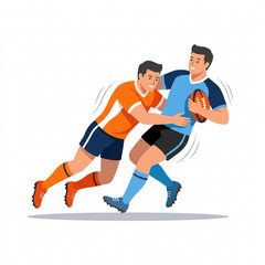 Obraz premium Minimalist American Football Ball Flat Vector Icon
