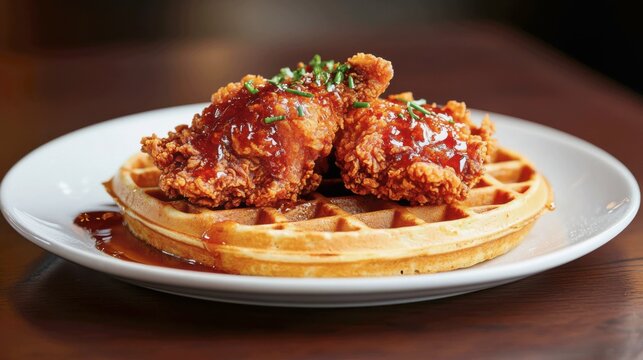 savory take on waffles, following the popular chicken and waffles trend
