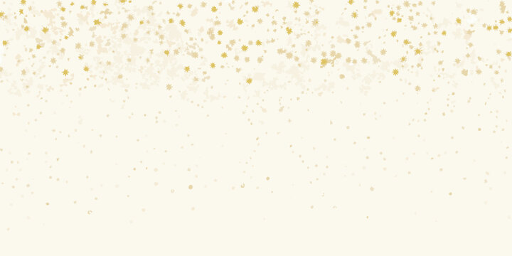 a festive header design featuring a dense scatter of golden confetti on cream background celebration party event decoration sparkle glitter pattern