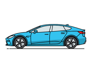 Naklejka premium Modern Electric Sedan Car Concept.