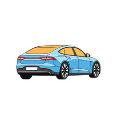 Fototapeta premium Modern Luxury Sedan with Bright Roof Accent.