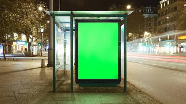 Green Screen Bus Stop Poster.