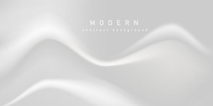 Gray white abstract background with dynamic wave fluid shapes that are elegant, minimalist and modern. gray white background.