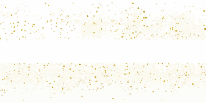 a festive header design with gold confetti on white background scatter pattern celebration decoration sparkle dots glitter event party holiday frame
