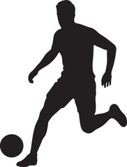 Obraz premium Person playing soccer with a ball silhouette