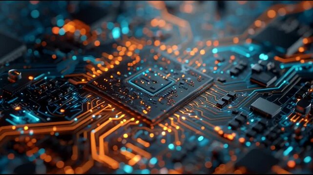 Closeup of a computer microchip 3.