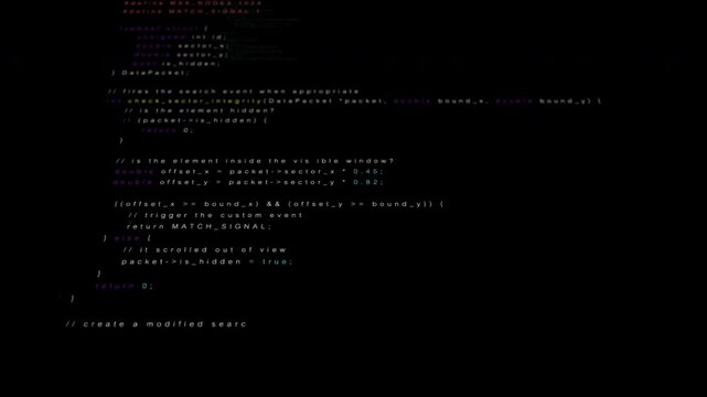 PNG Alpha.Mysterious programming code on abstract dark screen