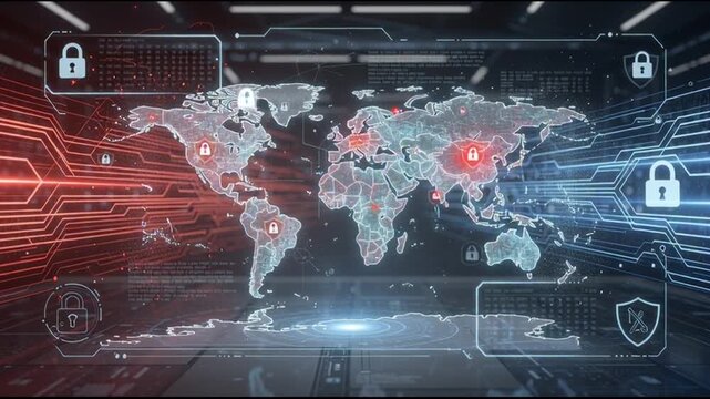 Global Cybersecurity Network Protection Concept.