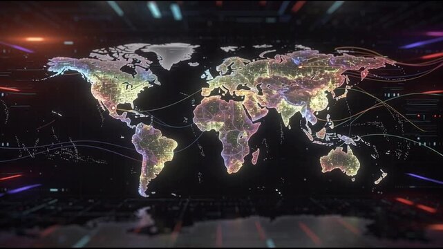 Global Network Connections World Map 1.