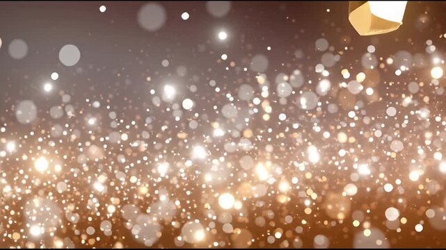 Golden Sparkling Lights Background Texture.