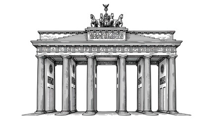 Brandenburg Gate Berlin Sketch Drawing Outline © Berang