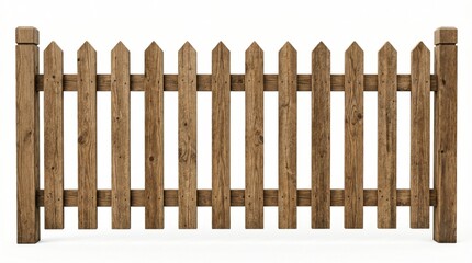 Fototapeta premium wooden fence isolated on white