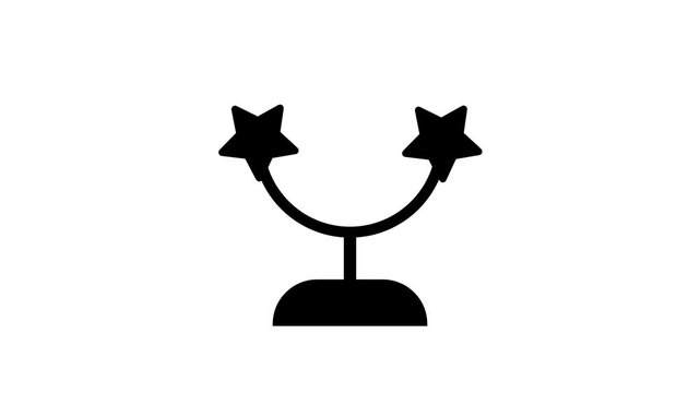 An award podium or trophy stand with two stars above it representing achievement recognition or excellence honor symbol