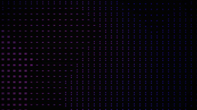 Purple and pink dots in a grid pattern on a dark background