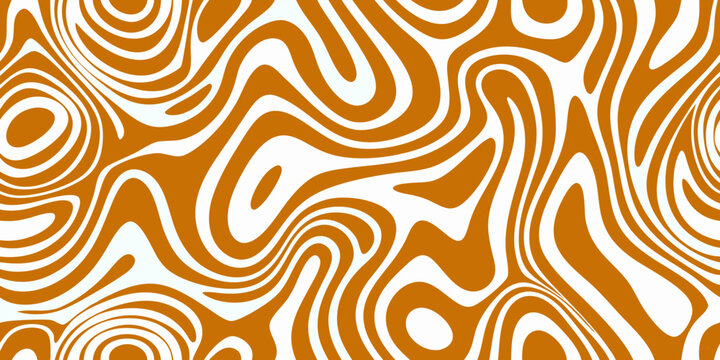 seamless wave pattern in orange and white abstract flowing curves lines design background graphic art modern visual texture ornament decorative repeating