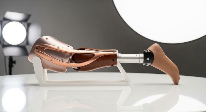 Advanced Bionic Prosthetic Arm Showing Intricate Mechanical Design