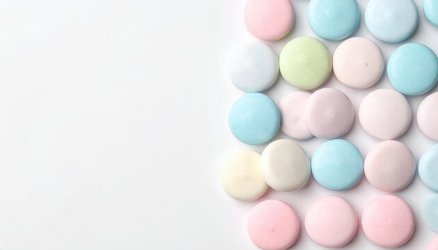 Artfully Arranged Pastel Hard Candy Disks in Gradient Pattern