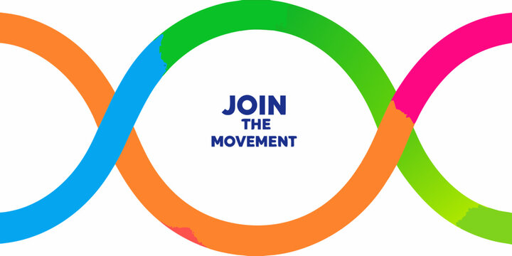 join the movement text with colorful overlapping circles vector graphic design banner modern clean abstract art