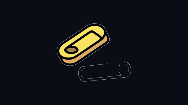 Floating yellow pool float beside beige pool noodle illustration