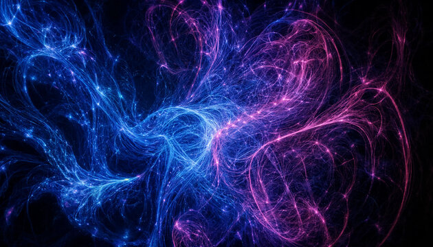 Abstract Quantum Energy Field with Entangled Particle Waves and Glowing Cosmic Network Background