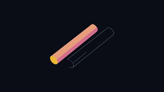 Pastel colored crayons on black background minimal flat design