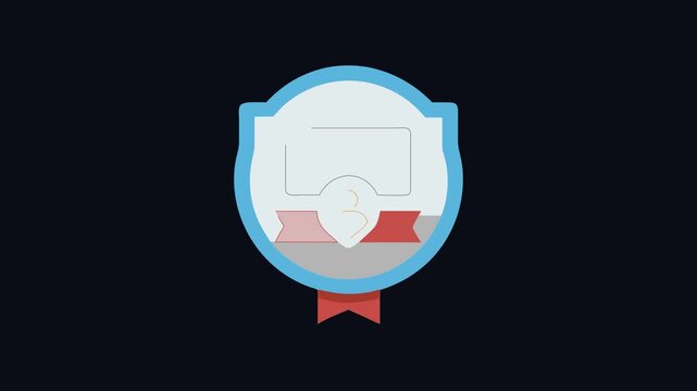 Employee of the Month award badge flat motion icon