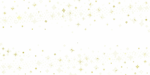 scattered golden stars on white background sparkling celestial astronomy cosmic pattern design ornament decoration graphic art © Debashis