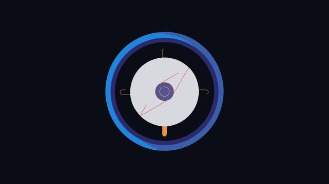 Simple flat motion compass navigation travel direction guidance icon