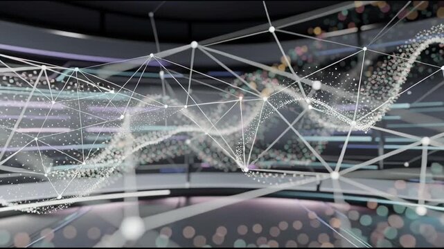 Futuristic technology network connections.