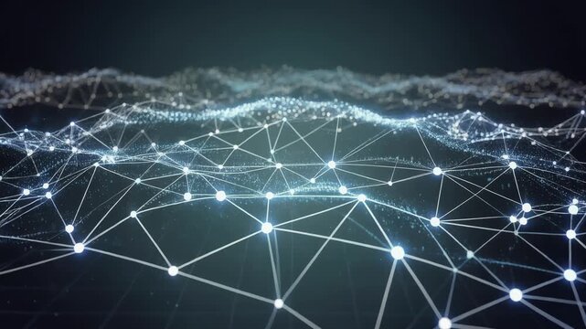 Futuristic glowing brain pulsating with data in a high tech digital world visualization
