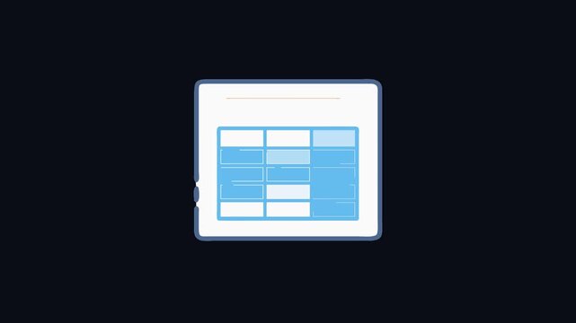 Simple light blue data table icon with rounded strokes